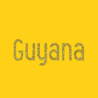 Guyana Silueti Resmedilmiş Desenli Harita Çizimi