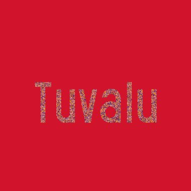 Tuvalu Silueti Resmedilmiş Kalıp Haritası Çizimi