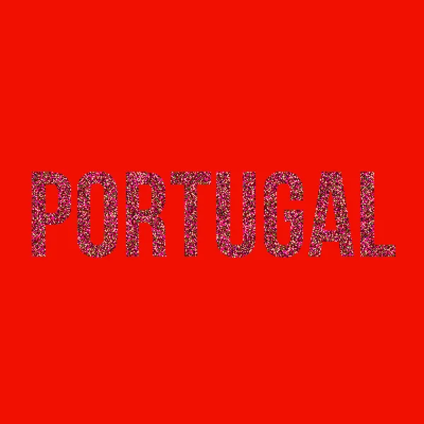 Portugal Silhuett Pixelated Mönster Karta Illustration — Stock vektor