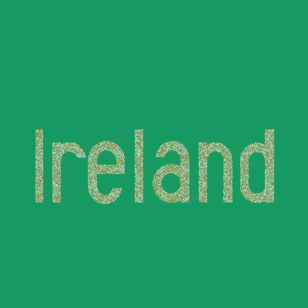 Írország Silhouette Pixelated Minta Térkép Illusztráció — Stock Vector