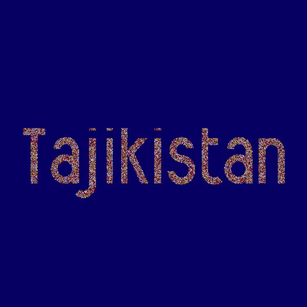Tayikistán Silueta Pixelado Patrón Mapa Ilustración — Vector de stock