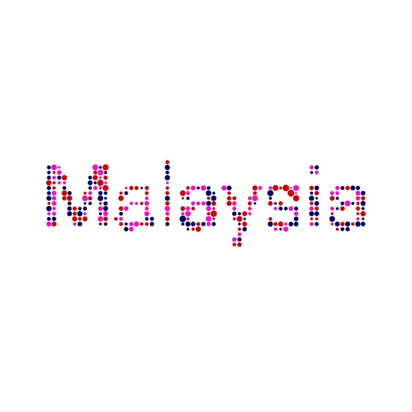 マレーシアシルエットピクセル化パターンマップイラスト — ストックベクタ