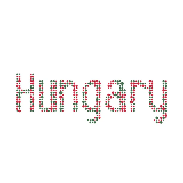 Ungheria Silhouette Pixelated Modello Mappa Illustrazione — Vettoriale Stock