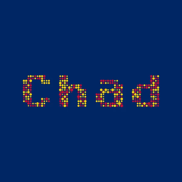 Chad Silhouet Pixelated Patroon Kaart Illustratie — Stockvector