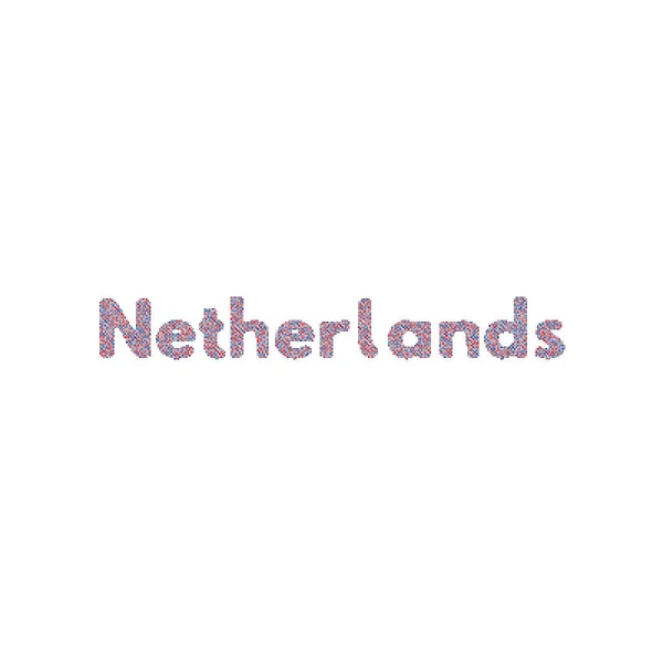Paesi Bassi Silhouette Pixelated Modello Mappa Illustrazione — Vettoriale Stock