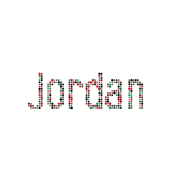Jordan Silhouette Pixelated Patrón Mapa Ilustración — Vector de stock