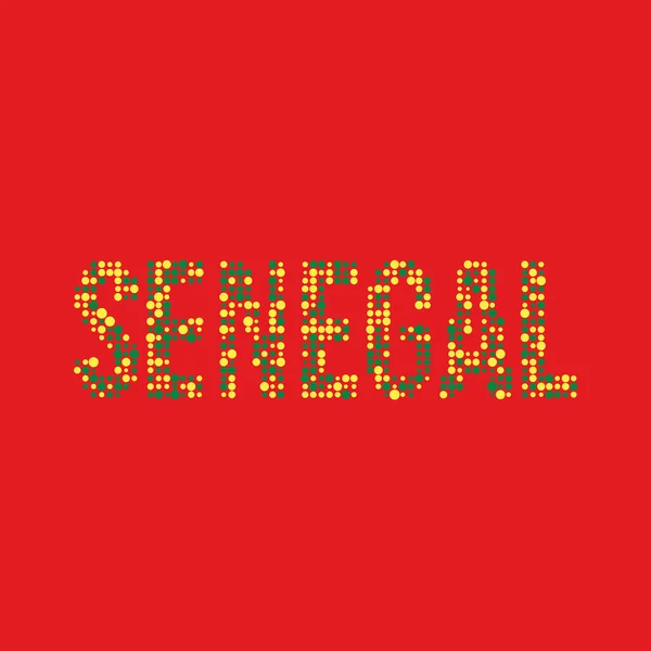 Sénégal Silhouette Illustration Carte Motif Pixélisé — Image vectorielle