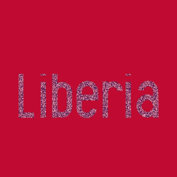 Liberia Silhouette Pixelated Pattermap Illustration — 스톡 벡터