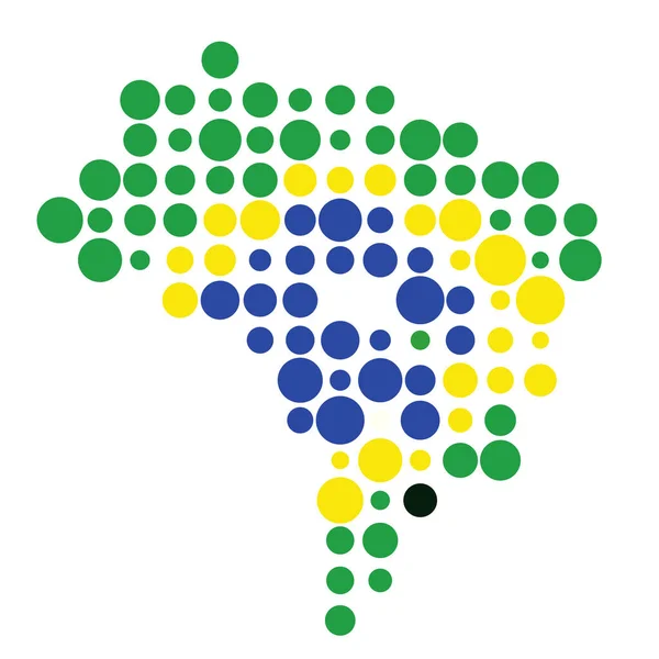 Бразильский Силуэт Пиксельная Карта Рисунка — стоковый вектор