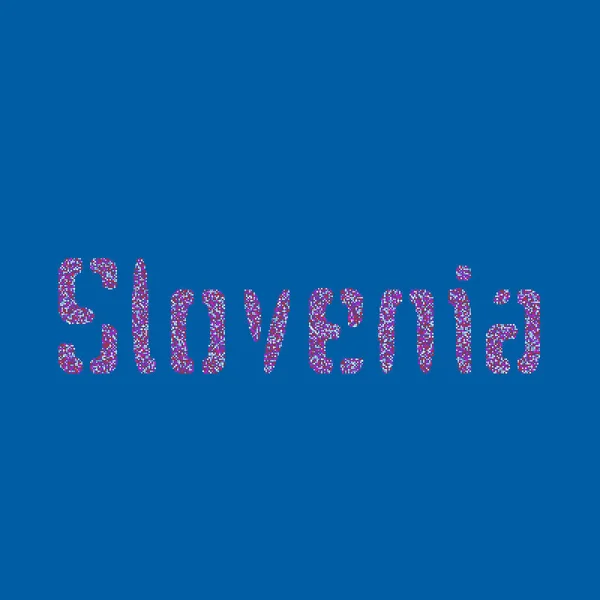 Slovenien Silhuett Pixelated Mönster Karta Illustration — Stock vektor