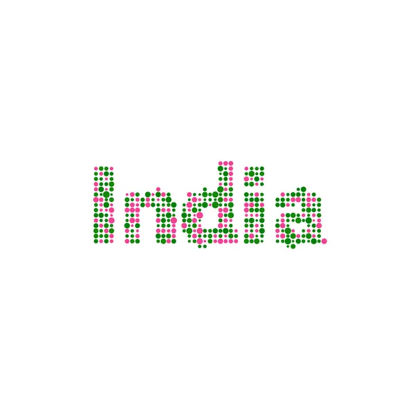 Indien Silhouette Verpixeltes Muster Kartenillustration — Stockvektor