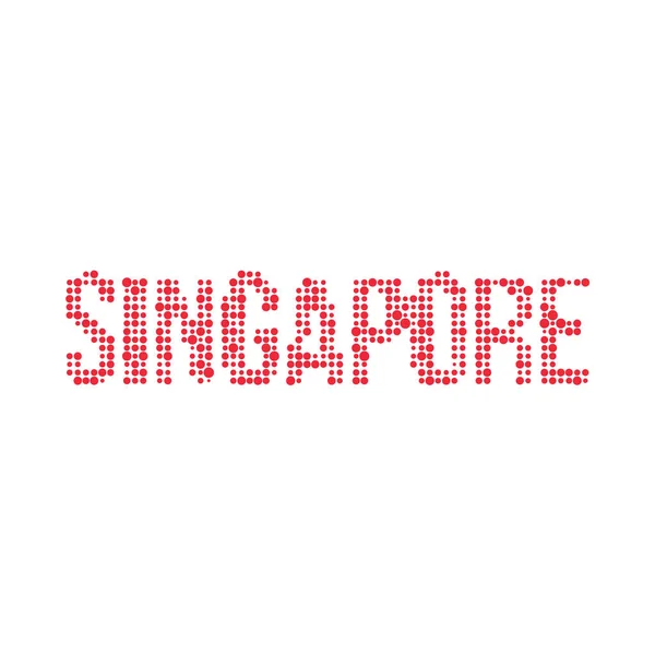 Singapur Silhouette Verpixeltes Muster Kartenillustration — Stockvektor
