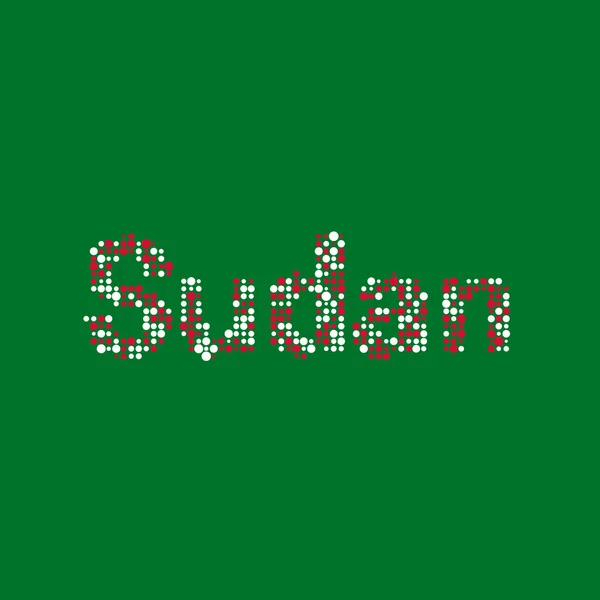 Soudan Silhouette Illustration Carte Motif Pixélisé — Image vectorielle