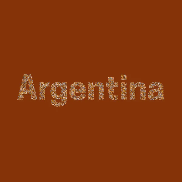 Argentina Silhouette Ilustración Mapa Patrón Pixelado — Vector de stock