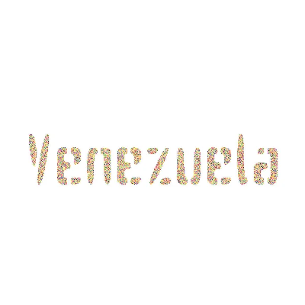 Venezuela Silueti Pikselli Desen Haritası Çizimi — Stok Vektör