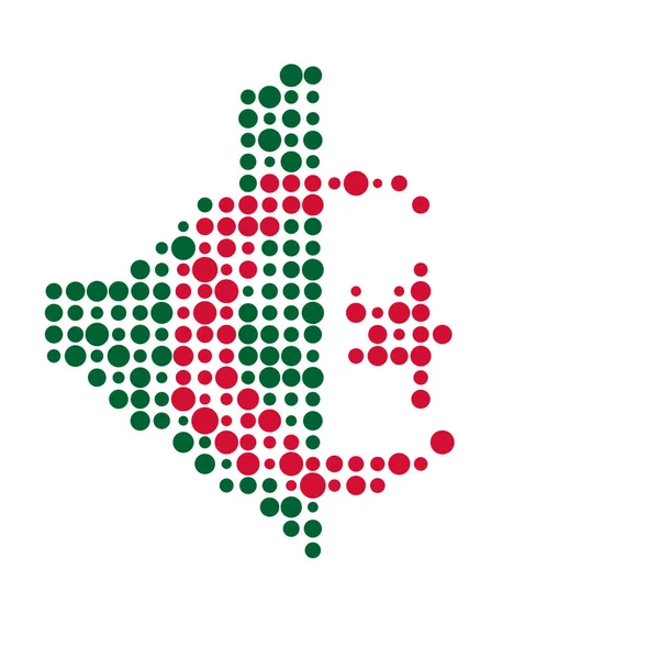Algerije Silhouet Gepixelde Patroon Kaart Illustratie — Stockvector