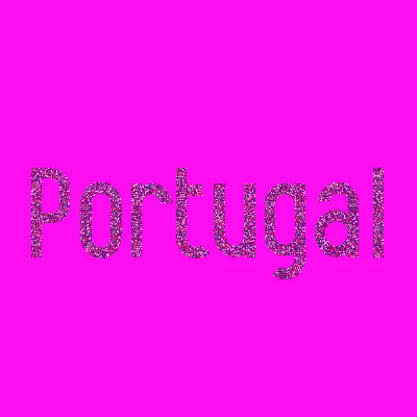 Ilustrasi Peta Pola Pixelated Siluet Portugal - Stok Vektor