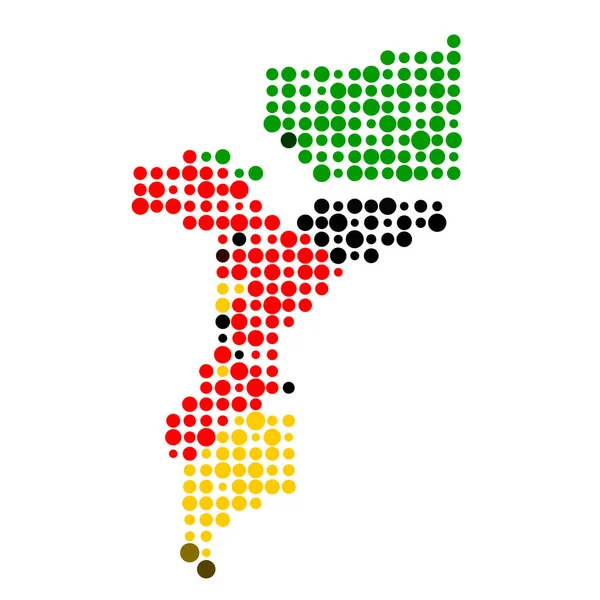 Mozambique Silhouet Gepixelde Patroon Kaart Illustratie — Stockvector