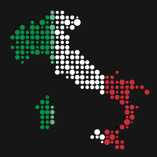 Włochy Sylwetka Pixelated Wzór Mapa Ilustracja — Wektor stockowy