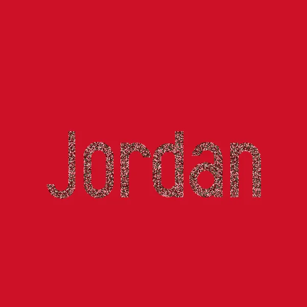 Jordan Silueti Resimli Desenli Harita Çizimi — Stok Vektör