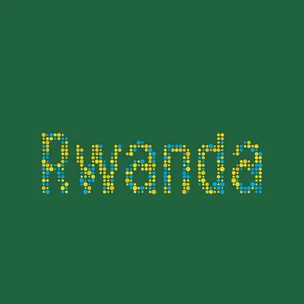 Rwanda Silhouet Pixelated Patroon Kaart Illustratie — Stockvector