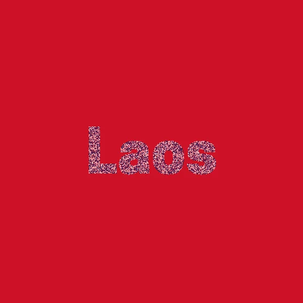 Laos Silhouette Illustration Carte Motif Pixellisé — Image vectorielle