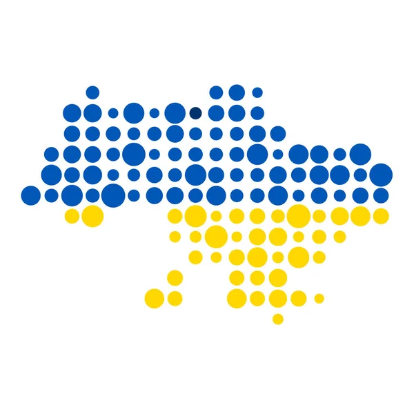 Oekraïne Silhouet Pixelated Patroon Kaart Illustratie — Stockvector