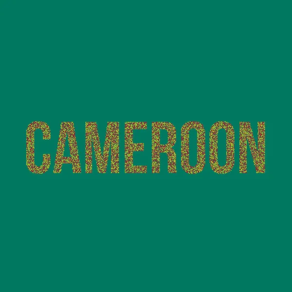 Kamerun Silhuett Pixelated Mönster Karta Illustration — Stock vektor
