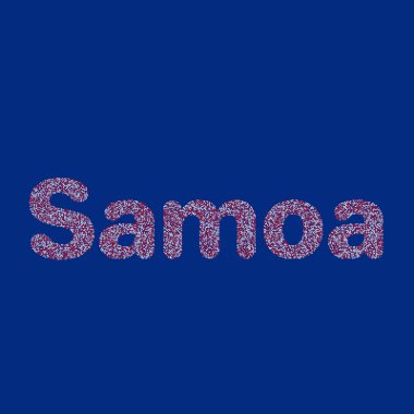 Samoa Silüeti Pikselli desen haritası çizimi