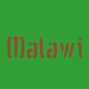Malawi Silueti Resmedilmiş Desenli Harita Çizimi