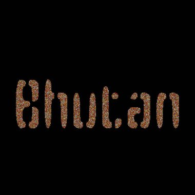 Bhutan Silueti Pikselli desen haritası çizimi