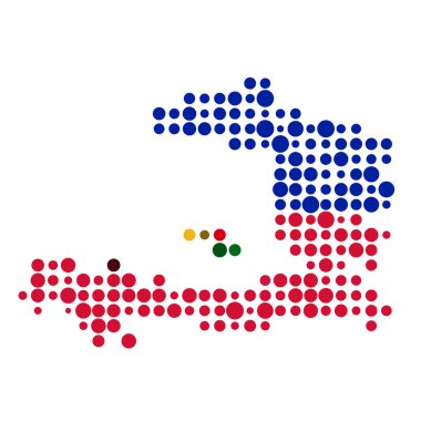 Haiti Silueti Pikselli desen haritası çizimi