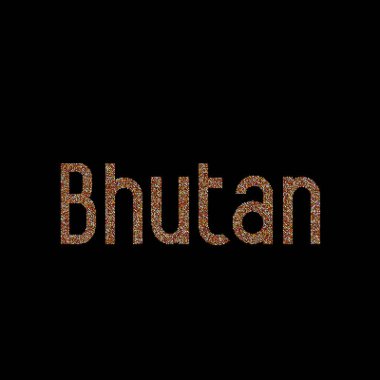 Bhutan Silueti Pikselli desen haritası çizimi