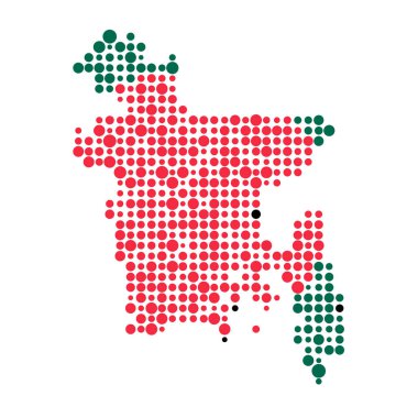 Bangladeş Silüeti Resmedilmiş Desen Haritası Çizimi