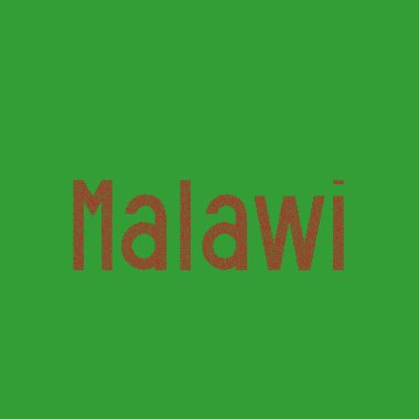 Malawi Silueti Resmedilmiş Desenli Harita Çizimi