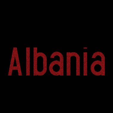 Arnavutluk Silüeti Resmedilmiş Desen Haritası Çizimi