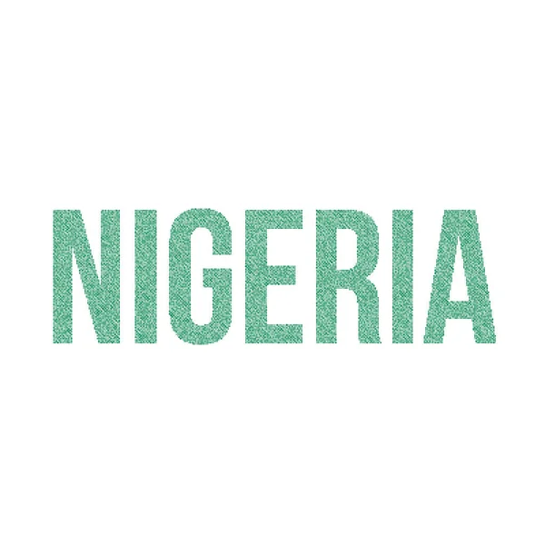 ナイジェリアシルエットピクセル化パターンマップイラスト — ストックベクタ