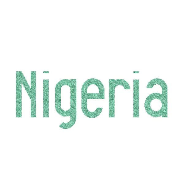 Ilustrasi Peta Pola Pixelated Siluet Nigeria - Stok Vektor