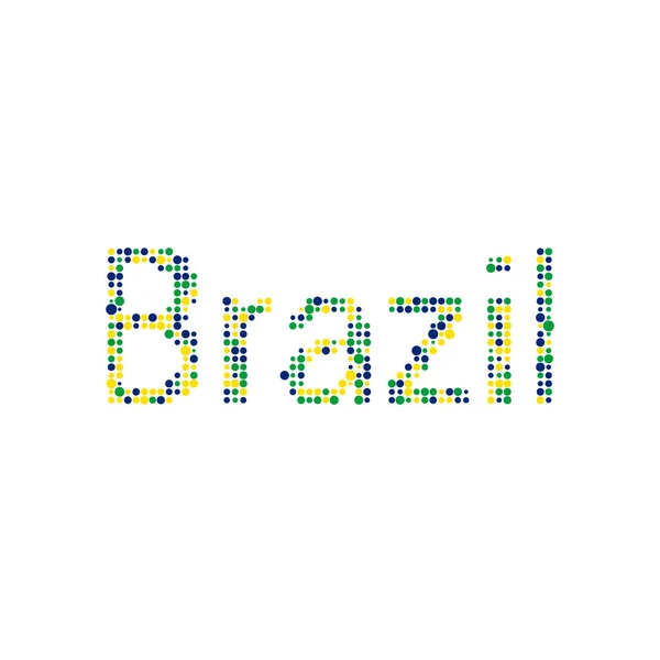Brasile Silhouette Pixelated Modello Mappa Illustrazione — Vettoriale Stock