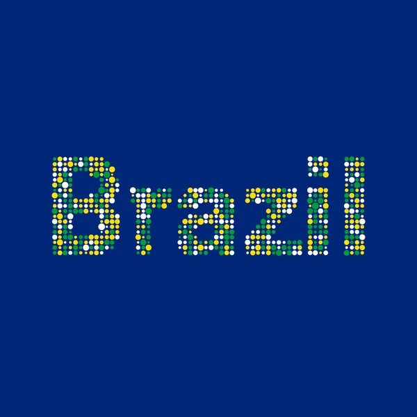 Brasilien Silhouette Verpixeltes Muster Kartenillustration — Stockvektor