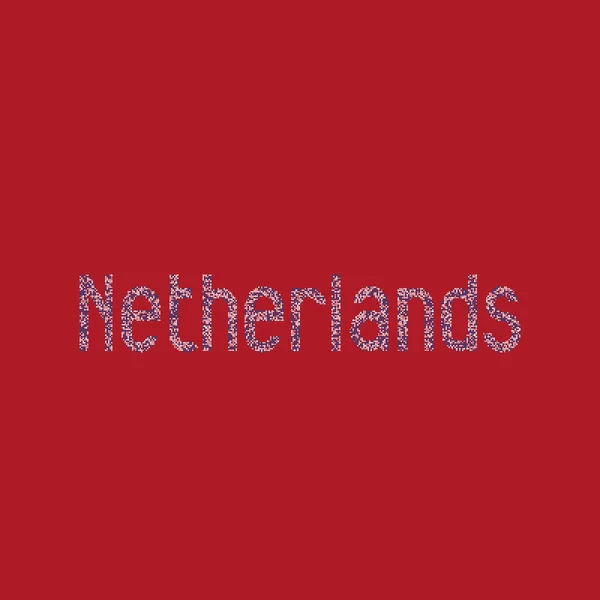 Niederlande Silhouette Verpixeltes Muster Kartenillustration — Stockvektor