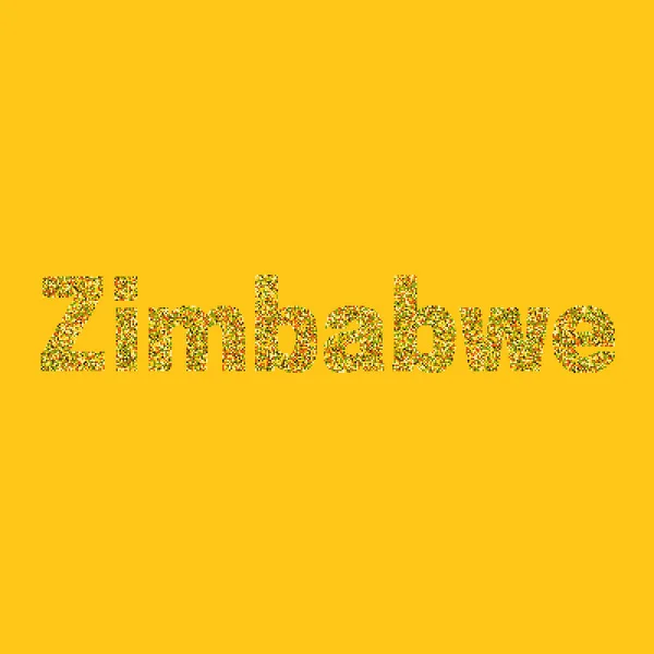 Zimbabwe Silueti Pikselli Desen Haritası Çizimi — Stok Vektör