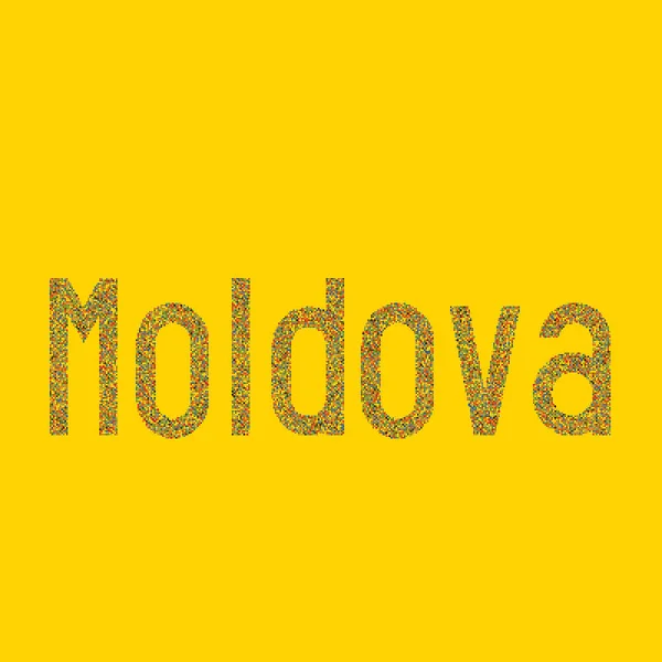 Moldova Silhouette Pixelated Pattern Map Illustration — Stock Vector