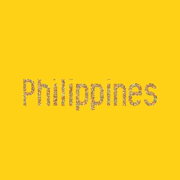 Filippijnen Silhouet Pixelated Patroon Kaart Illustratie — Stockvector