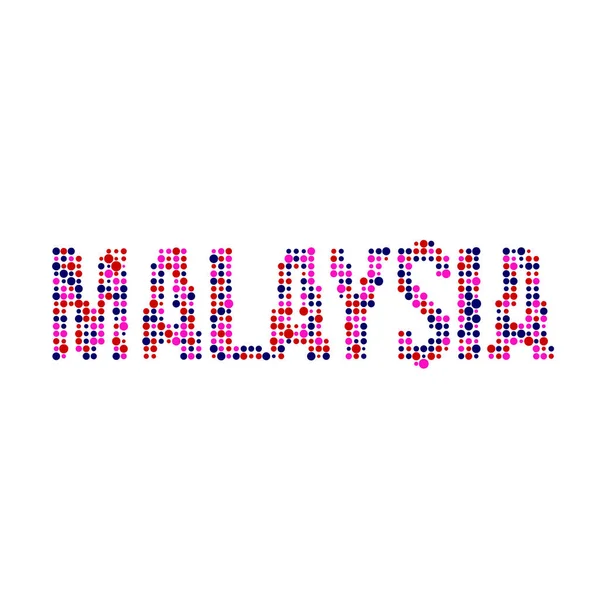 Malajzia Silhouette Pixelated Minta Térkép Illusztráció — Stock Vector