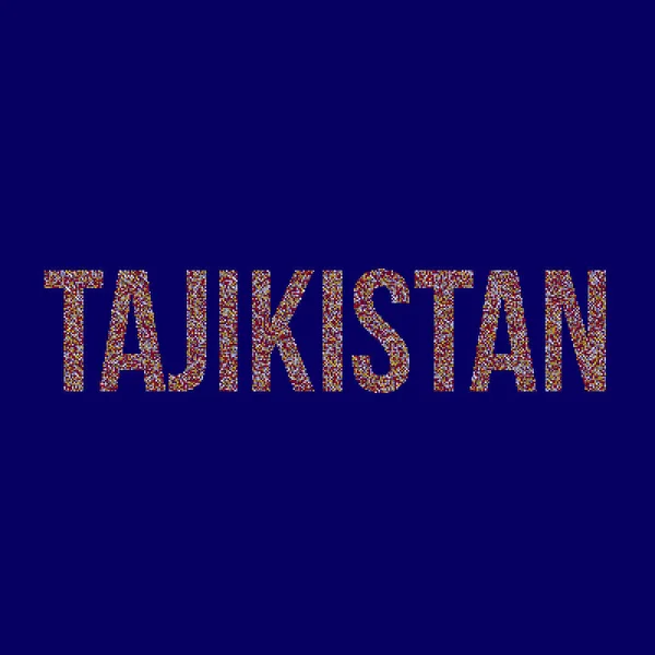 Τατζικιστάν Silhouette Pixelated Μοτίβο Χάρτη Εικονογράφηση — Διανυσματικό Αρχείο