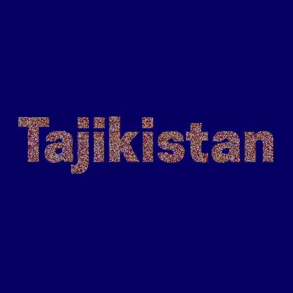 Tádzsikisztán Silhouette Pixelated Minta Térkép Illusztráció — Stock Vector
