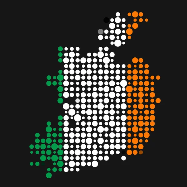 Irsko Silueta Pixelated Pattern Map Illustration — Stockový vektor