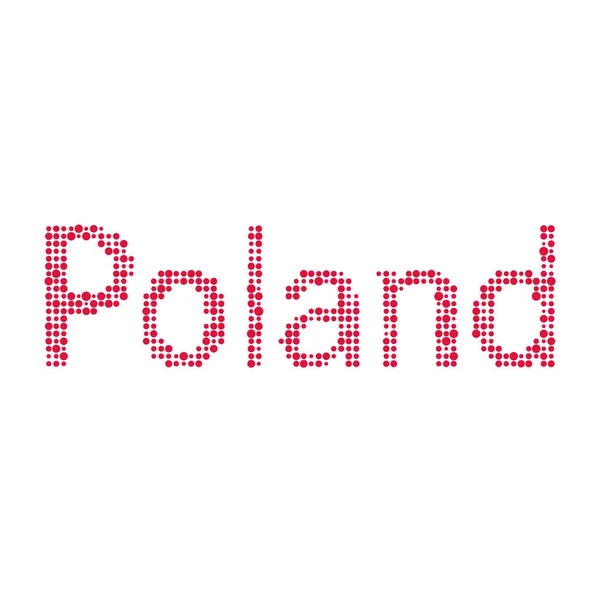 Polen Silhouet Pixelvormige Patroon Kaart Illustratie — Stockvector