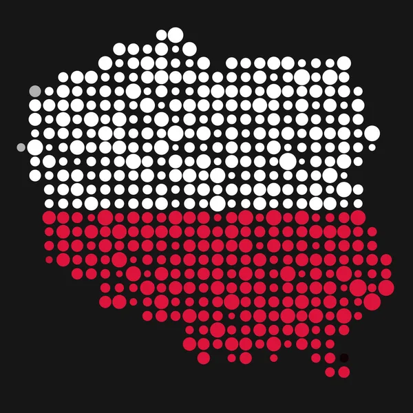 Polônia Silhueta Pixelado Ilustração Mapa Padrão —  Vetores de Stock